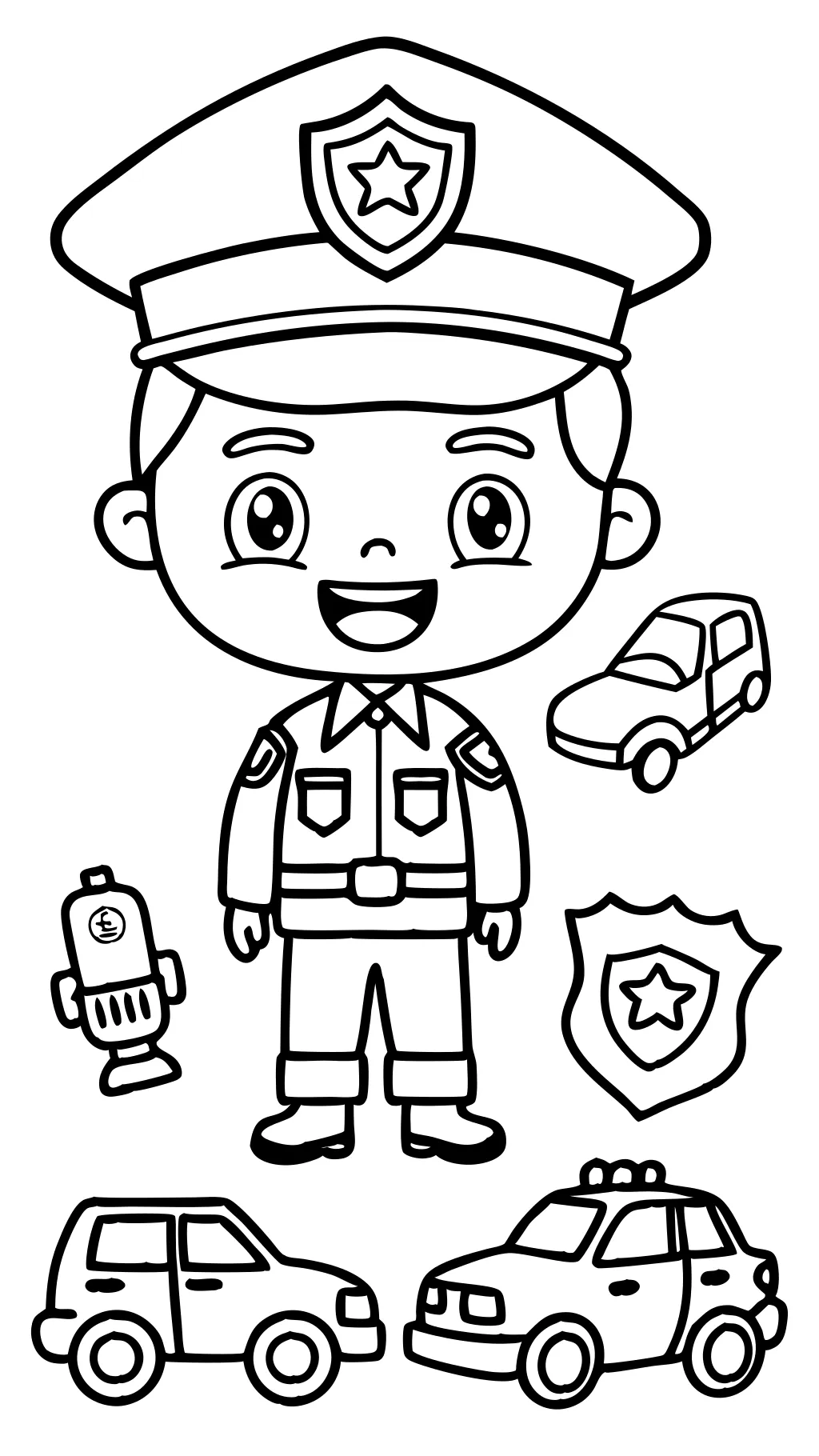 police coloring book pages